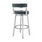 Armen Living Titana 30" Bar Height Swivel Blue Faux Leather and Brushed Stainless Steel Bar Stool 840254335196 - alternate 7